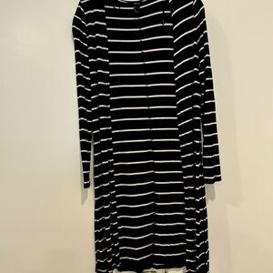Women’s Black & white striped cardigan, slightly used. Size Small.